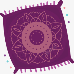 紫色波西米亚抱枕矢量图素材