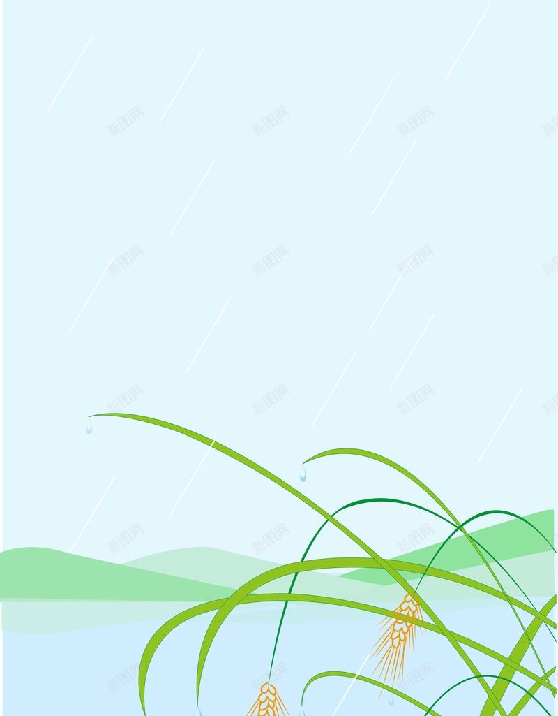 节日海报谷雨海报背景矢量图ai设计背景_88icon https://88icon.com 图片 淡蓝色 淡雅 清新 简洁 节日海报 芦苇 谷雨海报 雨 麦穗 矢量图