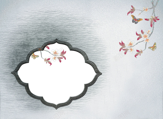 中国风花朵海报展板背景背景