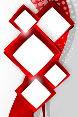 红色像素化方块海报矢量图背景