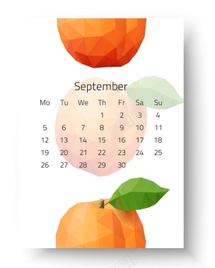 日历2017年9月挂历日期时间水果矢量图背景