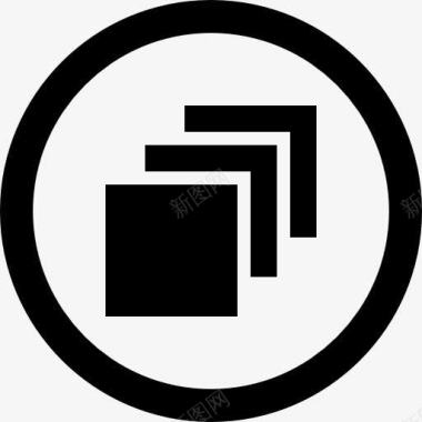 黑色圆框重叠电商图标图标