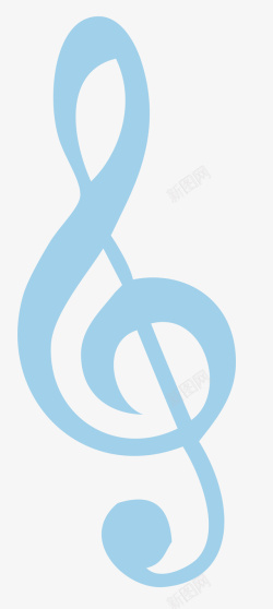 蓝色的音乐符号矢量图素材