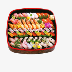 餐厅里的食物寿司拼盘素材