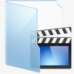 淡蓝色视频文件夹图标图标