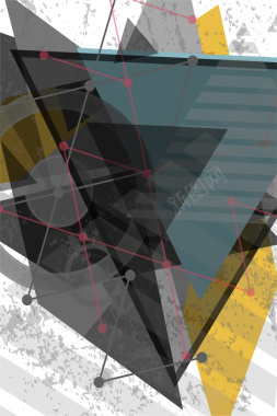抽象点线几何拼接炫彩简约科技商务矢量海报背景