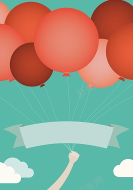 卡通热气球背景装饰矢量图背景