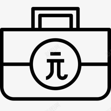 台湾肉松袋公文包预算案例美元钱台湾货币图标图标