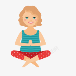 妇女卡通扁平化人物瑜伽健身矢量图素材