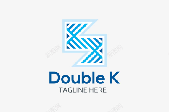 K歌淡蓝色的字母logo矢量图图标图标