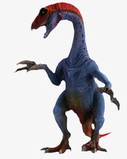 两腿恐龙蓝红色恐龙高清图片