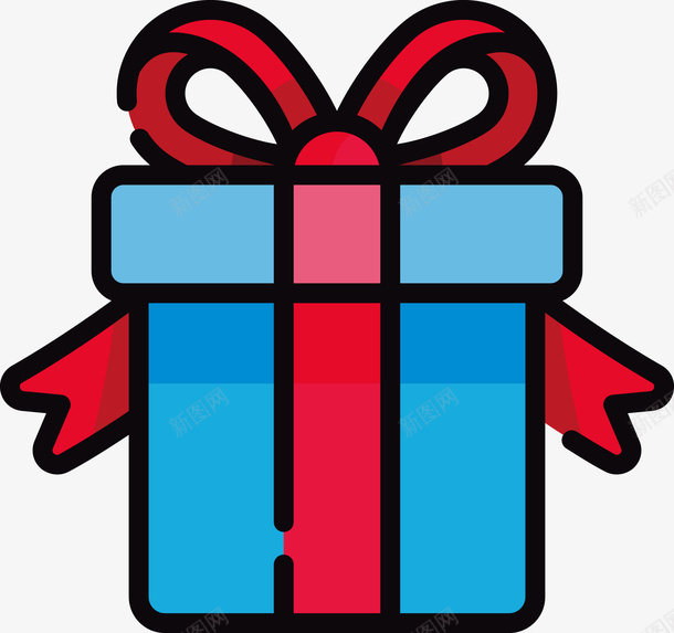 蓝色礼物盒矢量图eps免抠素材_88icon https://88icon.com 矢量礼物盒 矢量红色彩带 礼物盒 红色彩带 蓝色礼物盒 矢量图