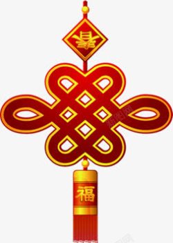 扁平风格创意合成质感中国结素材