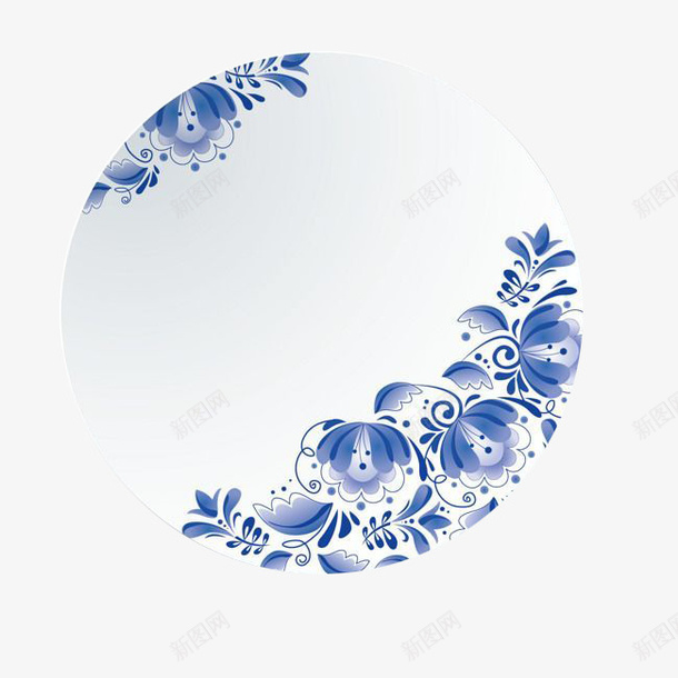 带花案的白色盘子png免抠素材_88icon https://88icon.com 圆形 白色 盘子 花案