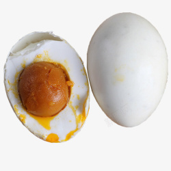 出油蛋黄切半出油腌制咸鸭蛋高清图片
