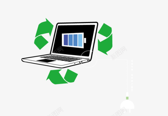 绿色环保笔记本矢量图图标图标