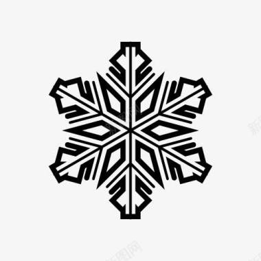 雪花堆积六角雪花符号图标图标