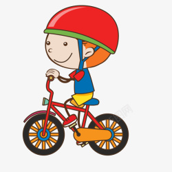 卡通骑单车的男孩矢量图素材