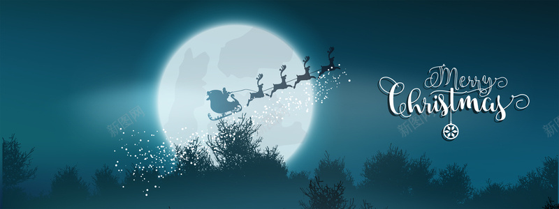 圣诞节矢量图ai设计背景_88icon https://88icon.com 卡通 圣诞夜 圣诞节 圣诞麋鹿 手绘 月亮背景 海报banner 矢量素材背景 童趣 矢量图