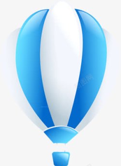摄影蓝色热气球手绘图素材