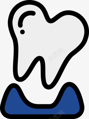 牙齿和牙床分离矢量图图标图标