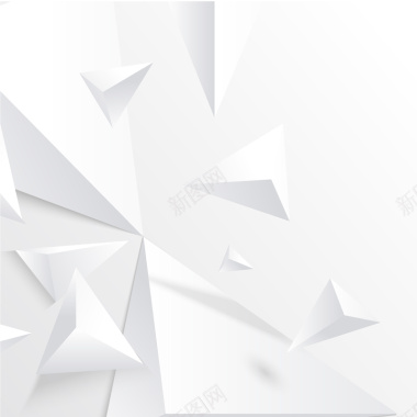 白色立体几何背景矢量图背景