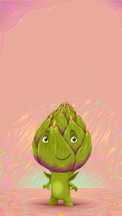 快乐厨房蔬菜星人卡通背景矢量图高清图片