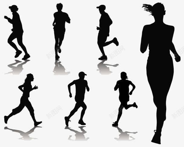 跑步黑色人物剪影png免抠素材_88icon https://88icon.com 健身 小黑人跑步 跑步 跑步影子 锻炼