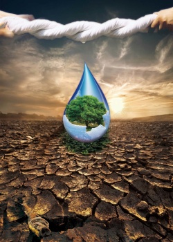 干枯的地球保护地球干枯公益海报高清图片