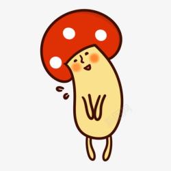 卡通羞涩的蘑菇素材