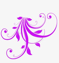 梦幻紫色花朵花纹装饰素材