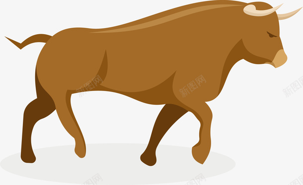 一头褐色凶猛的牛矢量图eps免抠素材_88icon https://88icon.com 一头牛 凶猛的牛 动物 卡通黄牛 斗牛 牛 牛PNG 矢量图 矢量牛 褐色的牛