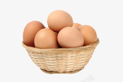 褐色鸡蛋篮子里的初生蛋实物素材