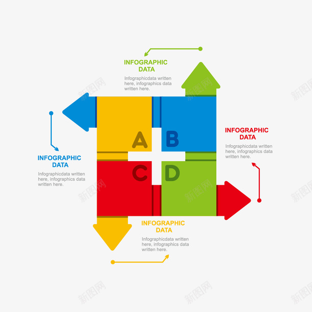 创意abcd元素矢量图ai免抠素材_88icon https://88icon.com abcd 彩色 指示标志 矢量图