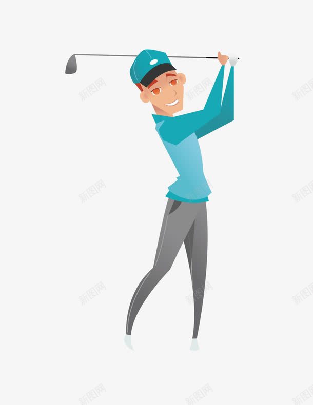 打高尔夫球的男孩png免抠素材_88icon https://88icon.com 卡通男子 手绘男孩 打球 运动人物 高尔夫球