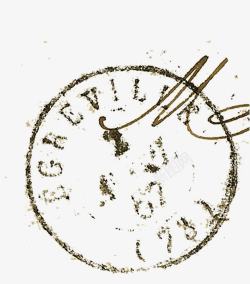 手绘棕色线条时钟素材