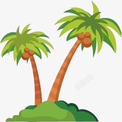 无人荒岛长着椰子树的荒岛高清图片