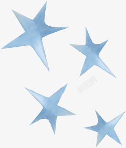 漂浮蓝色五角星素材
