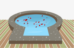 浴池手绘花瓣浴池高清图片