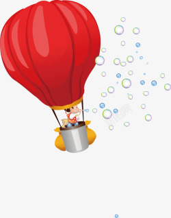 卡通热气球矢量图素材