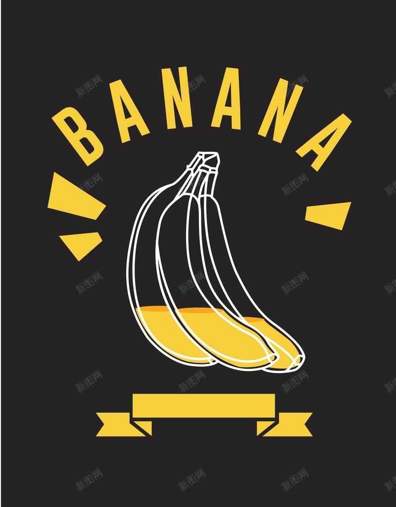 黄色香蕉背景矢量图ai设计背景_88icon https://88icon.com AI 字母 手绘 海报 矢量素材 背景 舒心 香蕉 高清背景设计图 黑色 矢量图