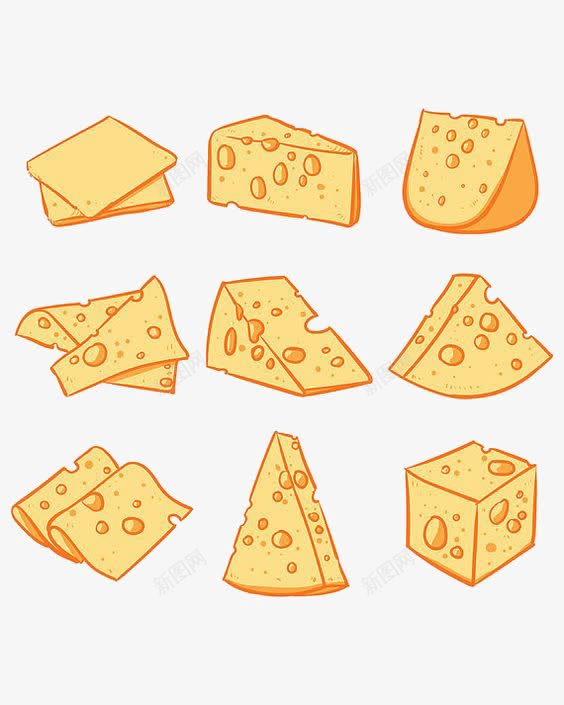 卡通奶酪png免抠素材_88icon https://88icon.com 奶酪免扣元素 奶酪底纹 奶酪插画 手绘奶酪 简笔画奶酪