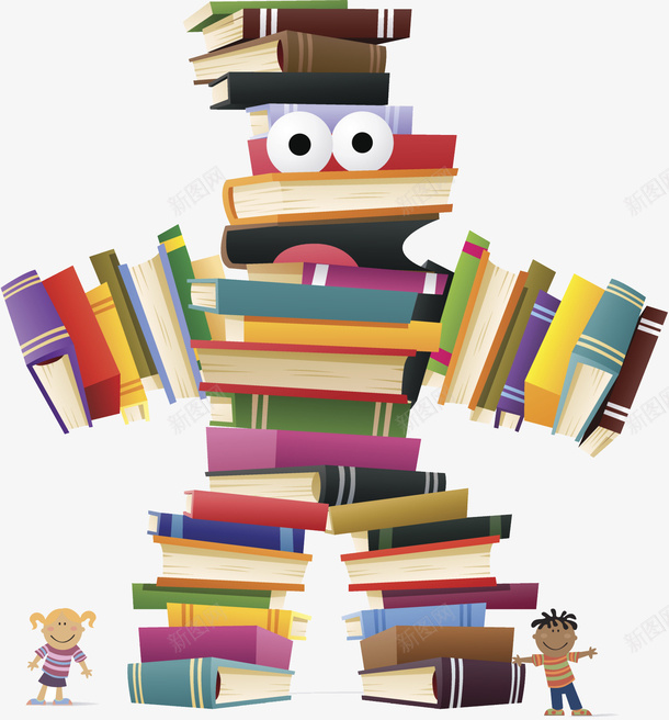 堆积起来的书籍png免抠素材_88icon https://88icon.com PNG素材 书籍 彩色 机器人