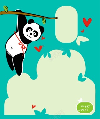 卡通熊猫可爱背景矢量图背景