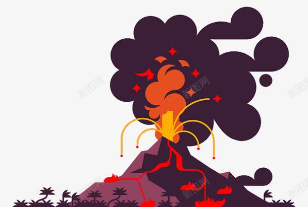 火山手绘png免抠素材_88icon https://88icon.com 创意 卡通 插画 火山 火山手绘 火焰山卡通