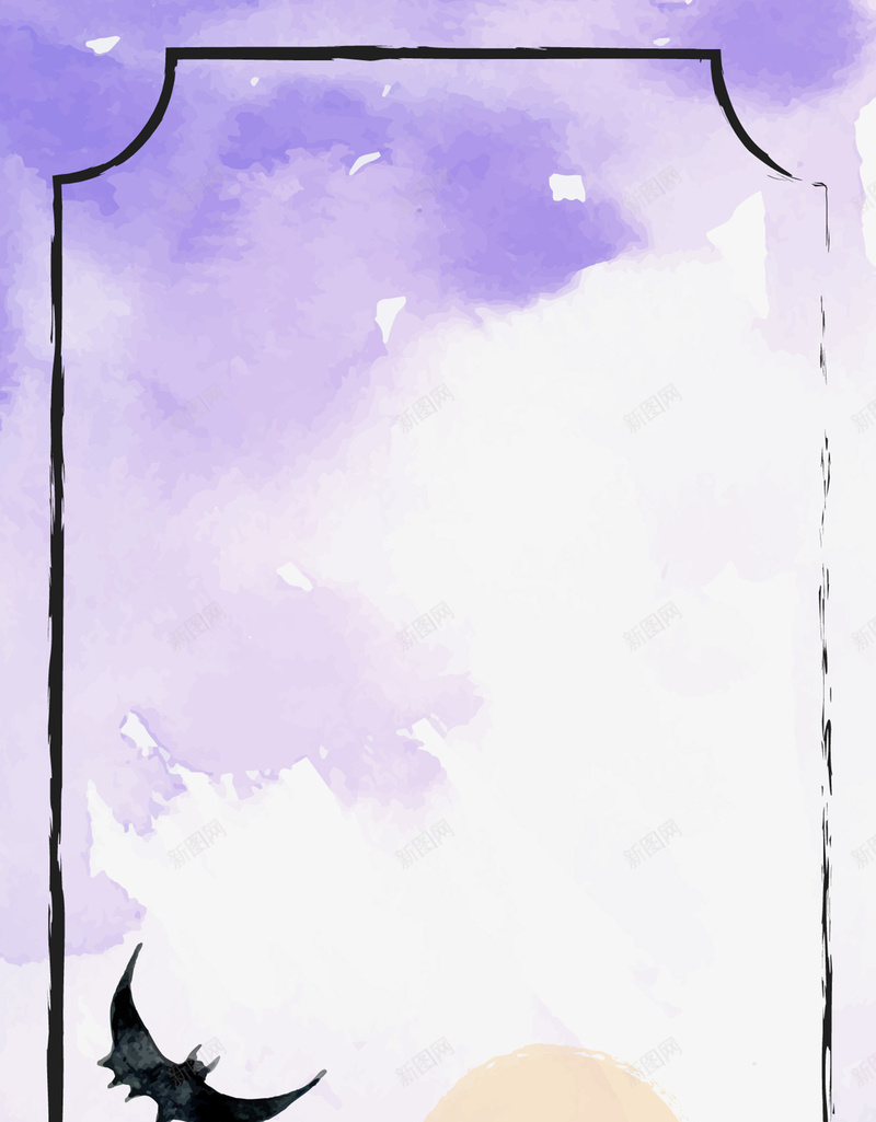 紫色水彩万圣节展板矢量图ai设计背景_88icon https://88icon.com 万圣节 卡通 展板 手绘 水彩 童趣 紫色 蝙蝠 矢量图