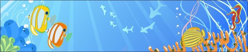 卡通海底世界banner矢量图ai设计背景_88icon https://88icon.com 乌龟 卡通 卡通海底世界banner 手绘 海报banner 海洋 海豚 生物 章鱼 童趣 矢量图