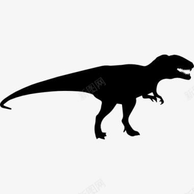 扁平化恐龙侧视图恐龙鲨齿龙的形状图标图标