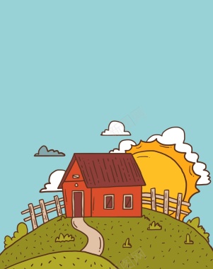 矢量卡通手绘农场背景背景