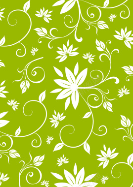 绿色花朵底纹海报背景矢量图背景